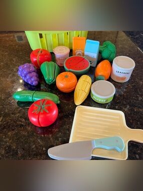 Kids Play Food Cutting Set - Assorted Color Toy Fruits & Veggies